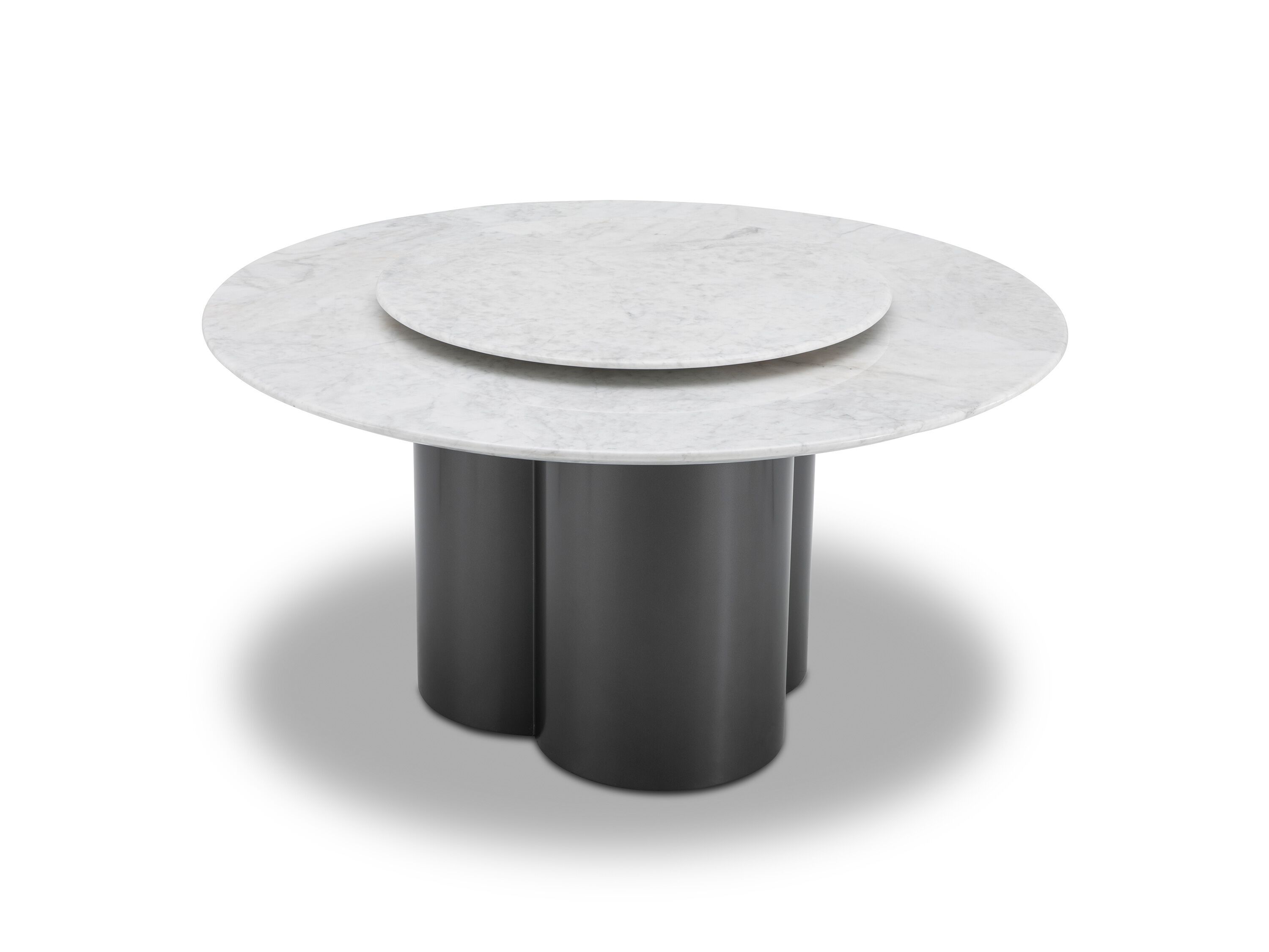 Круглый обеденный стол из мрамора и нержавеющей стали с Lazy Susan CAMPO DE' FIORI AST842 ARCH-00024071