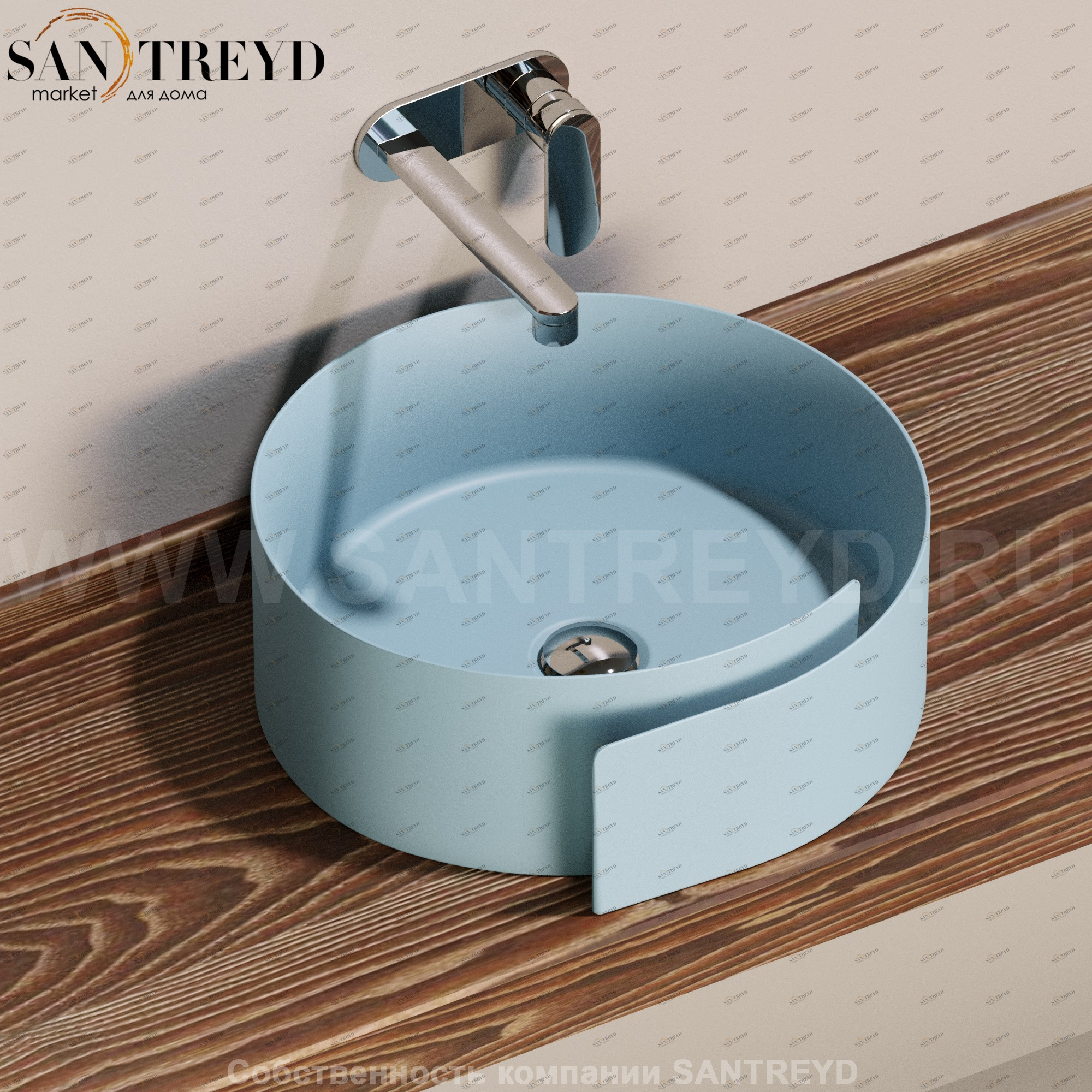 RL44L5014 Накладная раковина на столешницу  круглая Ceramica Flaminia Roll