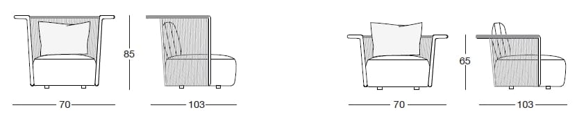 Съемное садовое кресло из ткани Longhi курорт ARCH-00032669 - Вид №11