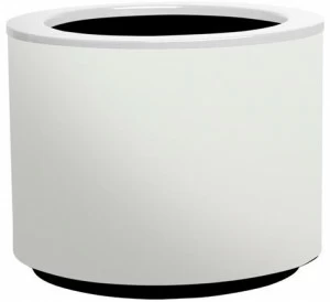 Hobby Flower Низкий круглый горшок из нержавеющей стали с автоматическим поливом Steel plus