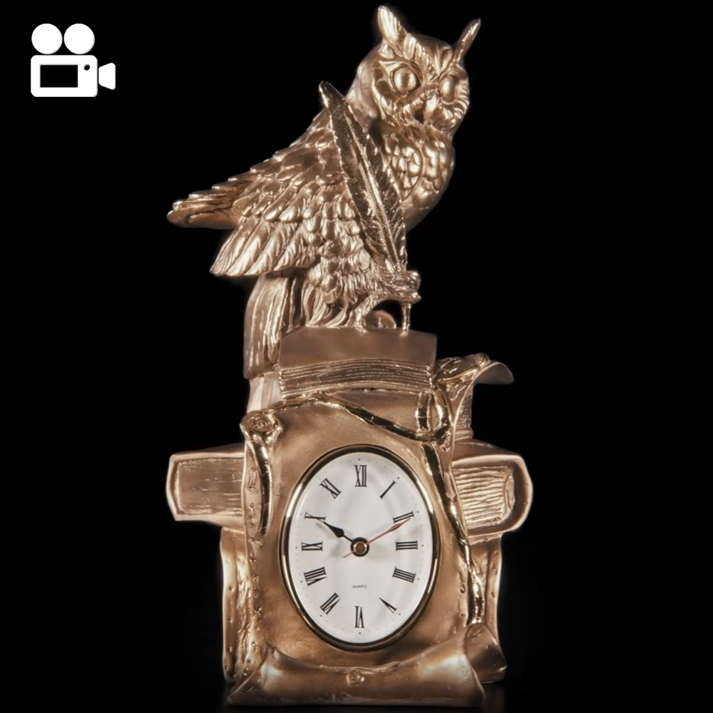 41043 Часы настольные Ученый филин Бронза BOGACHO 4627138243022