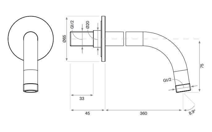 Регулируемая насадка для душа с дождевой насадкой COCOON Piet Boon ARCH-00125916 - Вид №7