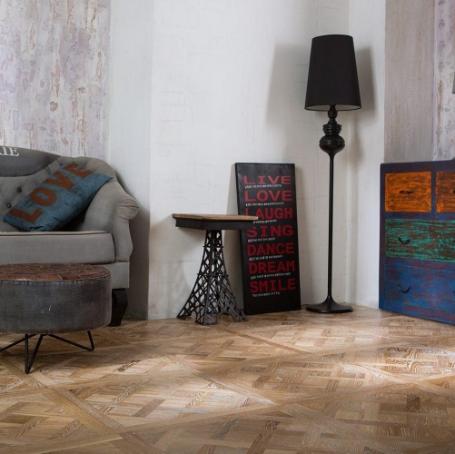 Модульный паркет Goodwin Art H4 Светлый Белёный Дуб Натур с брашью (Текстурированная) 600х600 мм 26006000173 - Вид №5