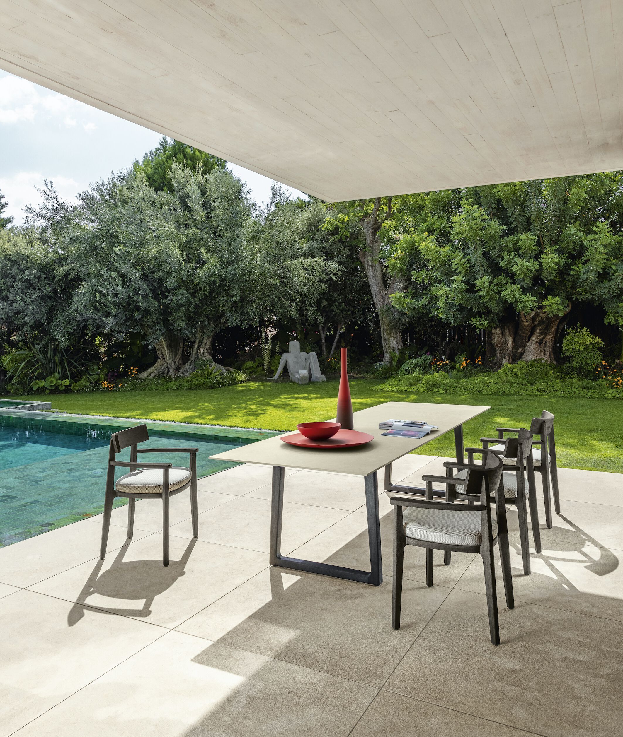 Садовое кресло из розового дерева с открытой спинкой Talenti Ever ARCH-00126499 - Вид №1