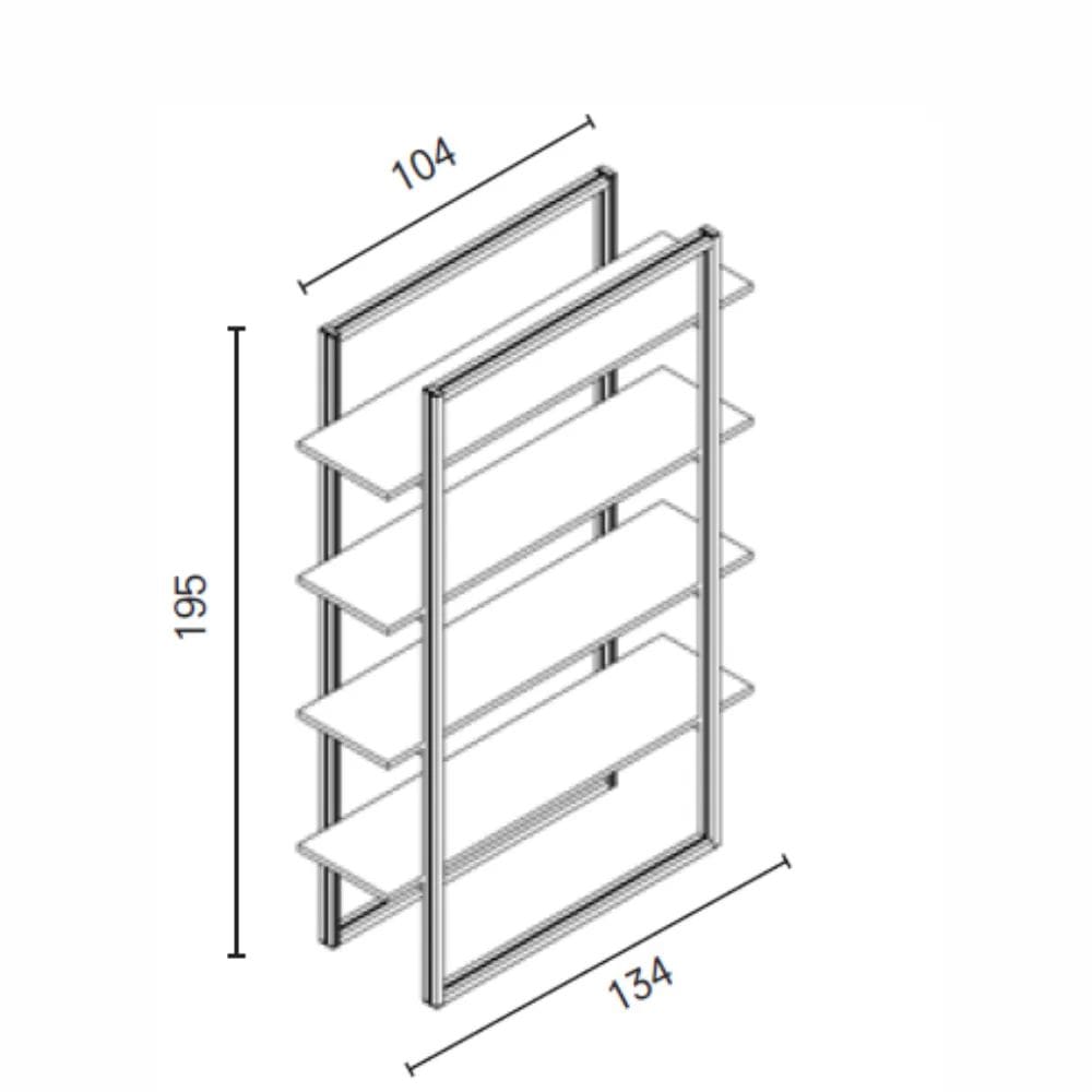 Модульный книжный шкаф из алюминия и дерева STUDIO T Ecodesign ARCH-00061159 - Вид №9