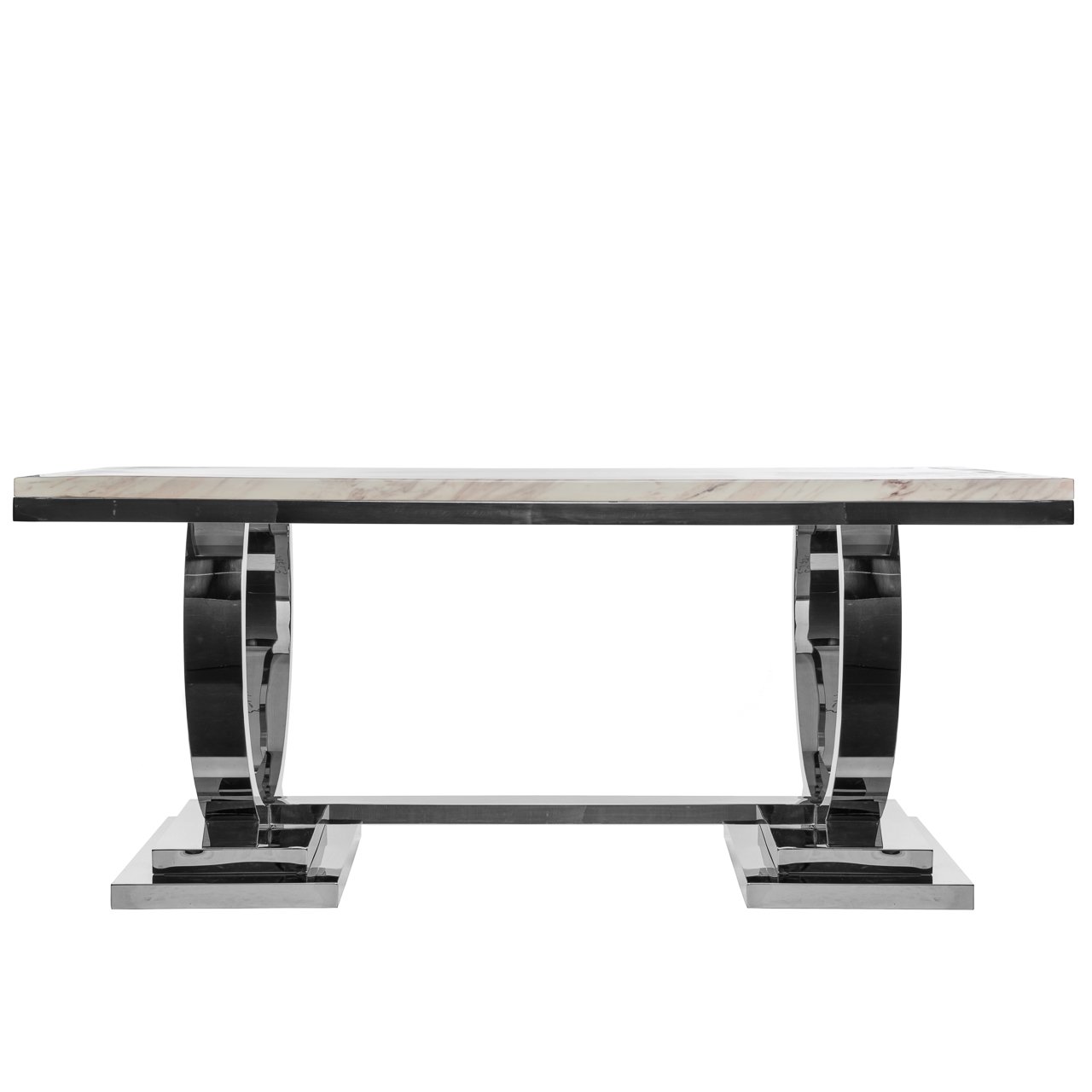 Обеденный стол белый искусственный мрамор на основании хром 180 см Donna ДОМАШНЯЯ ОБСТАНОВКА SKY 045151 Белый;хром Santreyd - Вид №1