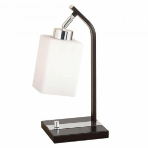 Настольная лампа с белым плафоном и выключателем коричневая "Маркус" CL123811 CITILUX ИНТЕРЬЕРНЫЕ 00-3834672 Белый;коричневый
