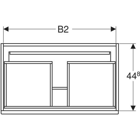 869556000 Шкафчик для встраиваемой раковины Geberit Renova Plan, с одним выдвижным и одним внутренним выдвижным ящиком Geberit  - Вид №2