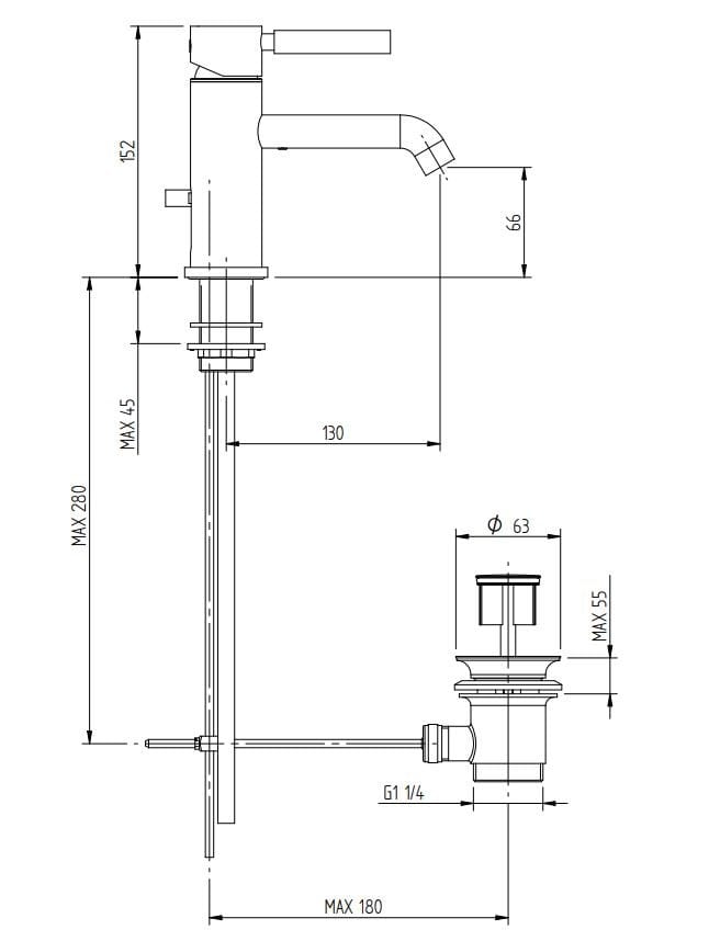 Однорычажный смеситель для раковины с одним отверстием Zazzeri Da-Da ARCH-00056551 - Вид №3