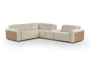 Кожаный угловой диван с электрическим движением