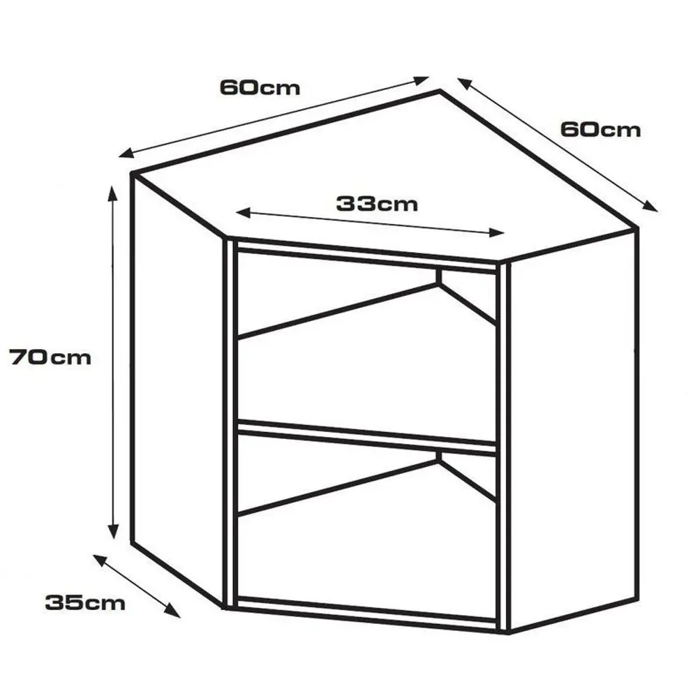 Каркас навесной угловой 60x70x60 см, ЛДСП, цвет белый DELINIA STLM-2207909 - Вид №6