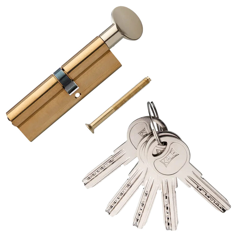 Цилиндр Kale 164SM-100-C-BP, 50х40 мм, ключ/вертушка, цвет золото 82394792 STLM-2104963  - Вид №1