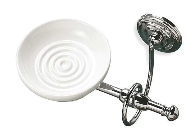 I09(25-BI) Stil Haus Idra, настенная керамическая мыльница, цвет бронза - белая керамика 