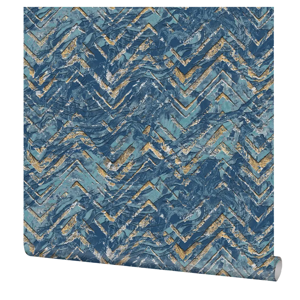 ELYSIUM Тиамат - синие флизелиновые обои с абстрактным рисунком 89402934 STLM-1566560