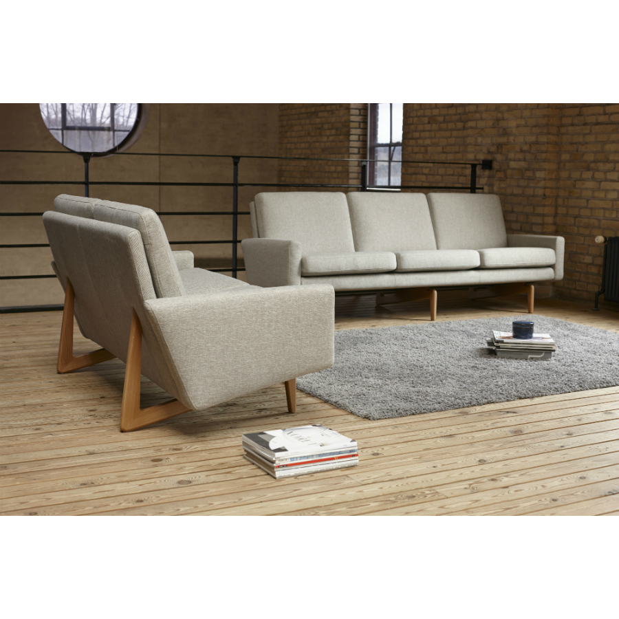 Диван двухместный Egsmark с мягкими подлокотниками, лакированный дуб, темно-серый Kragelund 20002202248 - Вид №2