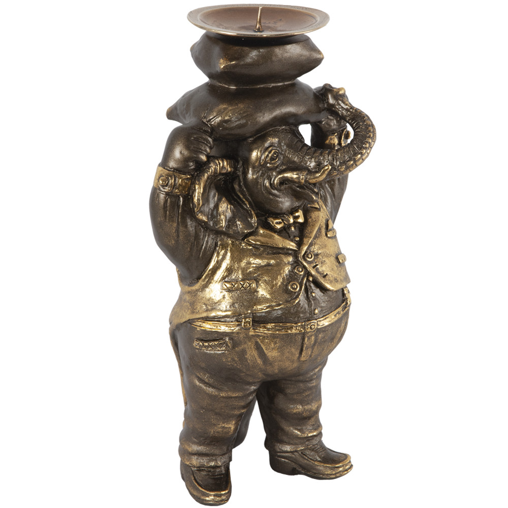 22650 Подсвечник Слон Мистер Твистер Бронза BOGACHO 4627174555424 - Вид №1