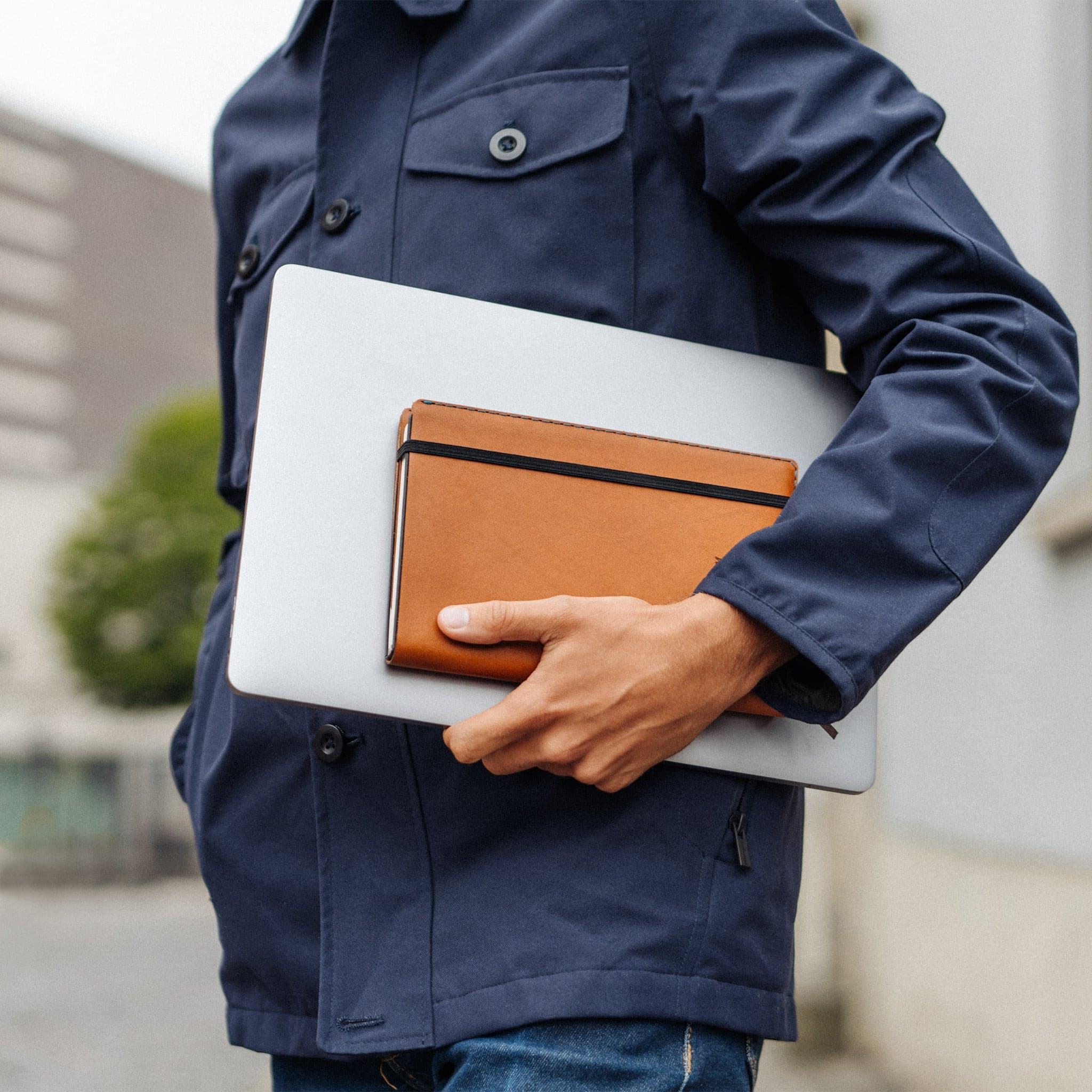 W108CHAR Обложка для ноутбука - Древесный уголь - Карст Wingback  - Вид №4