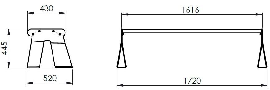 Arco Стальная скамья с порошковым покрытием без спинки Essential sun-id-1393474 - Вид №2