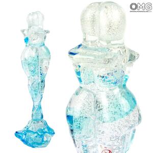 666 ORIGINALMURANOGLASS Скульптура Влюбленные - Amore Azzurra - муранское стекло OMG 10 см