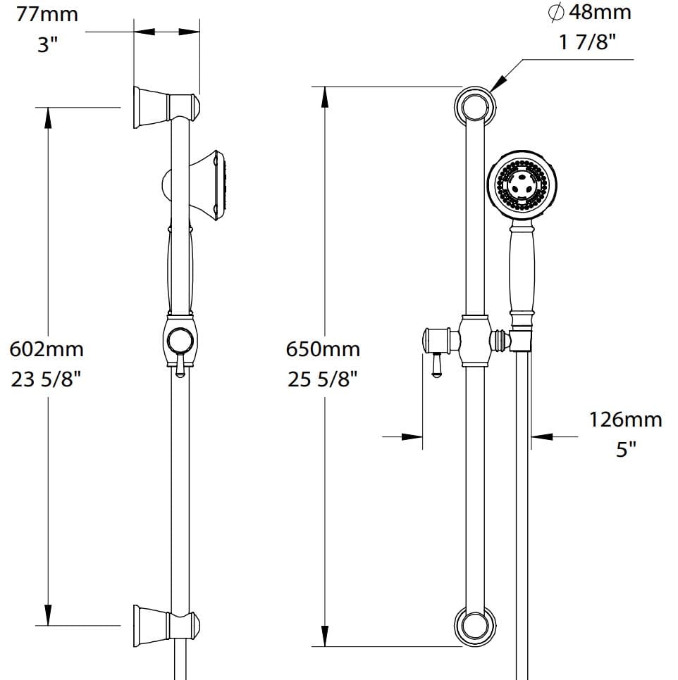 Настенная душевая колонна с ручным душем BARIL DGL-2160-04 ARCH-00110821 - Вид №1