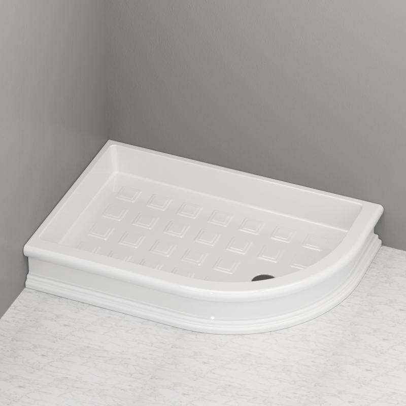 133201 Душевой поддон четверть круга 80x120 DX цвет Белая глазурь Kerasan RETRO Италия 