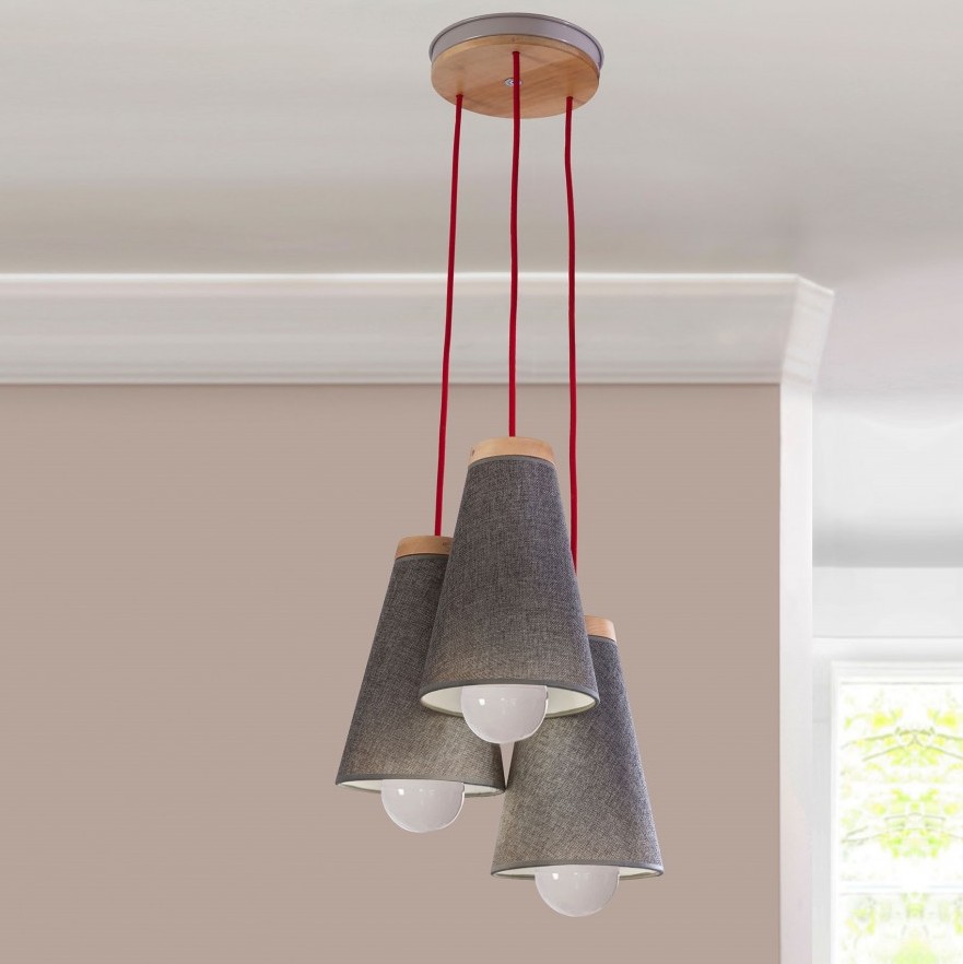 Люстра подростковая серая Trio CILEK TRIO 00-3832373 Серый Santreyd - Вид №1