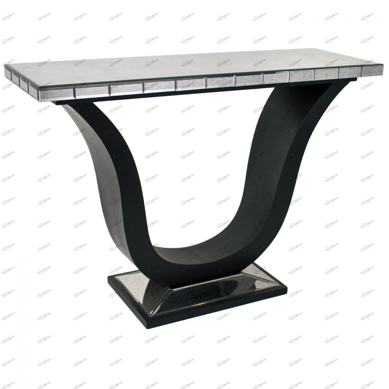 Консоль черная с фигурной ножкой и зеркальной столешницей Berlin RVASTLEY PUSHA 060938 Черный 