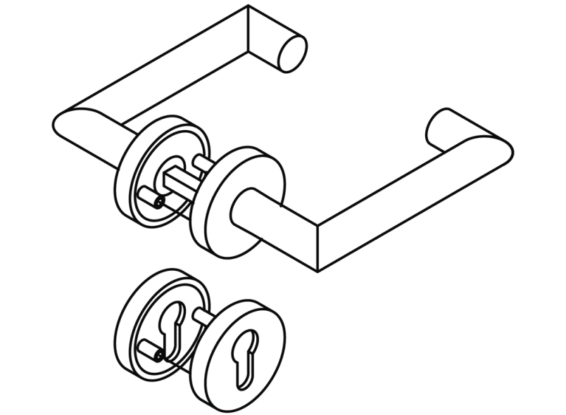 162PBR11.530 Комплект пожарной защиты модель 165.21п HEWI Beschläge für Innentüren  - Вид №6