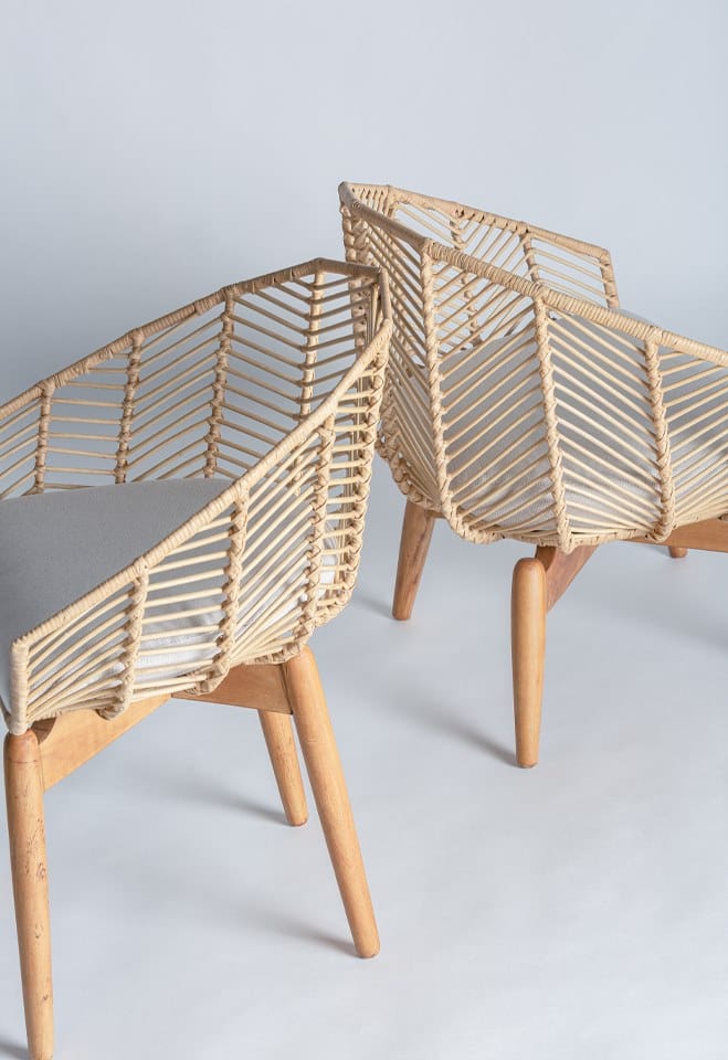 Стул из ротанга и красного дерева Vical Home Plissé Rattan ARCH-00126179 - Вид №4