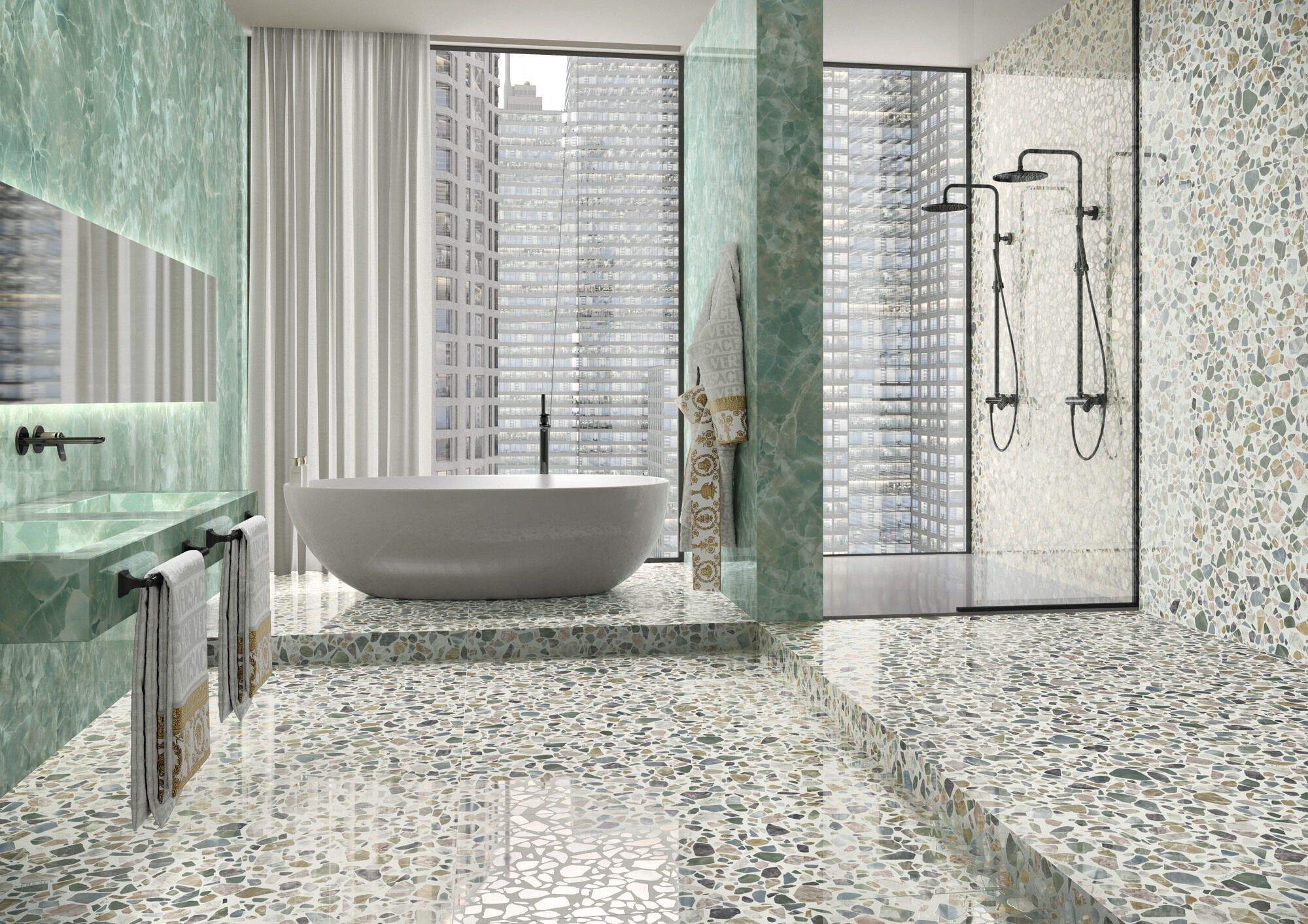 Пол / керамогранит с эффектом Венецианского терраццо Versace Ceramics Gemstone ARCH-00031269 - Вид №3