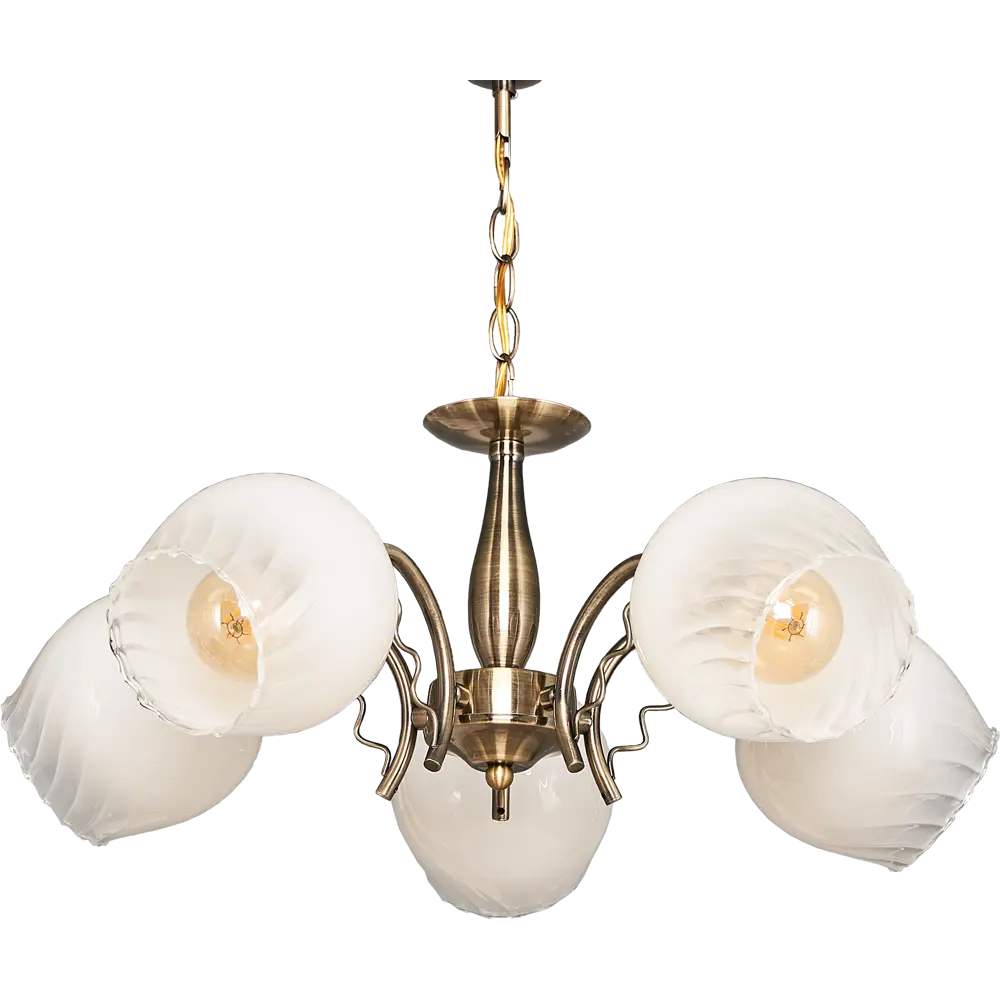 Люстра подвесная «Сезам» КС30069/5P, 5 ламп, 15 м², цвет белый/бронза КЛЮЧНИК STLM-2150511 - Вид №1