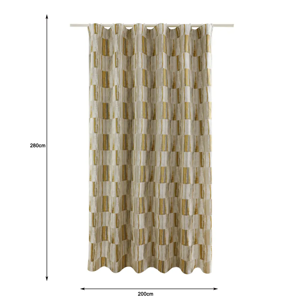 Штора на ленте Inspire Burgos 200x280 см цвет серо-желтый STLM-2128254 - Вид №2