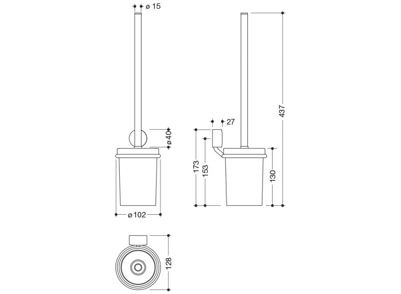 815.20.10165 Набор туалетных щеток HEWI WC-Accessoires  - Вид №2