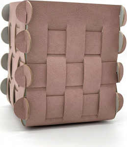 10660954 ADJ Корзинка квадратная ADJ Shlesser 13см, пепельная роза Кожа натуральная