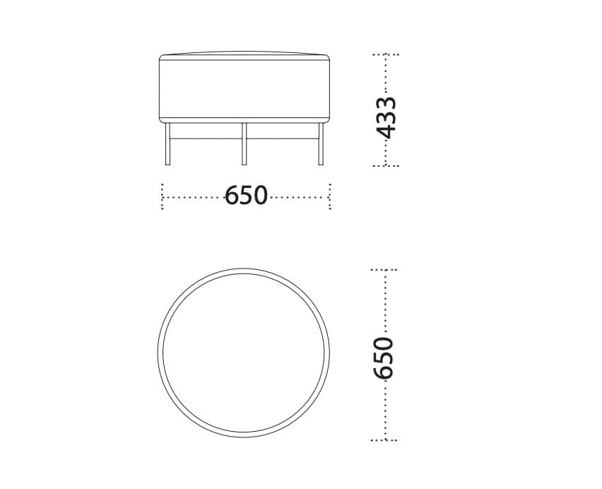 Круглый пуф из ткани Ronda Design Ghanta ARCH-00047203 - Вид №3