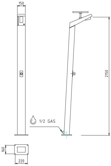 Ama Luxury Shower Солнечный летний душ из нержавеющей стали sun-id-1457614 - Вид №8