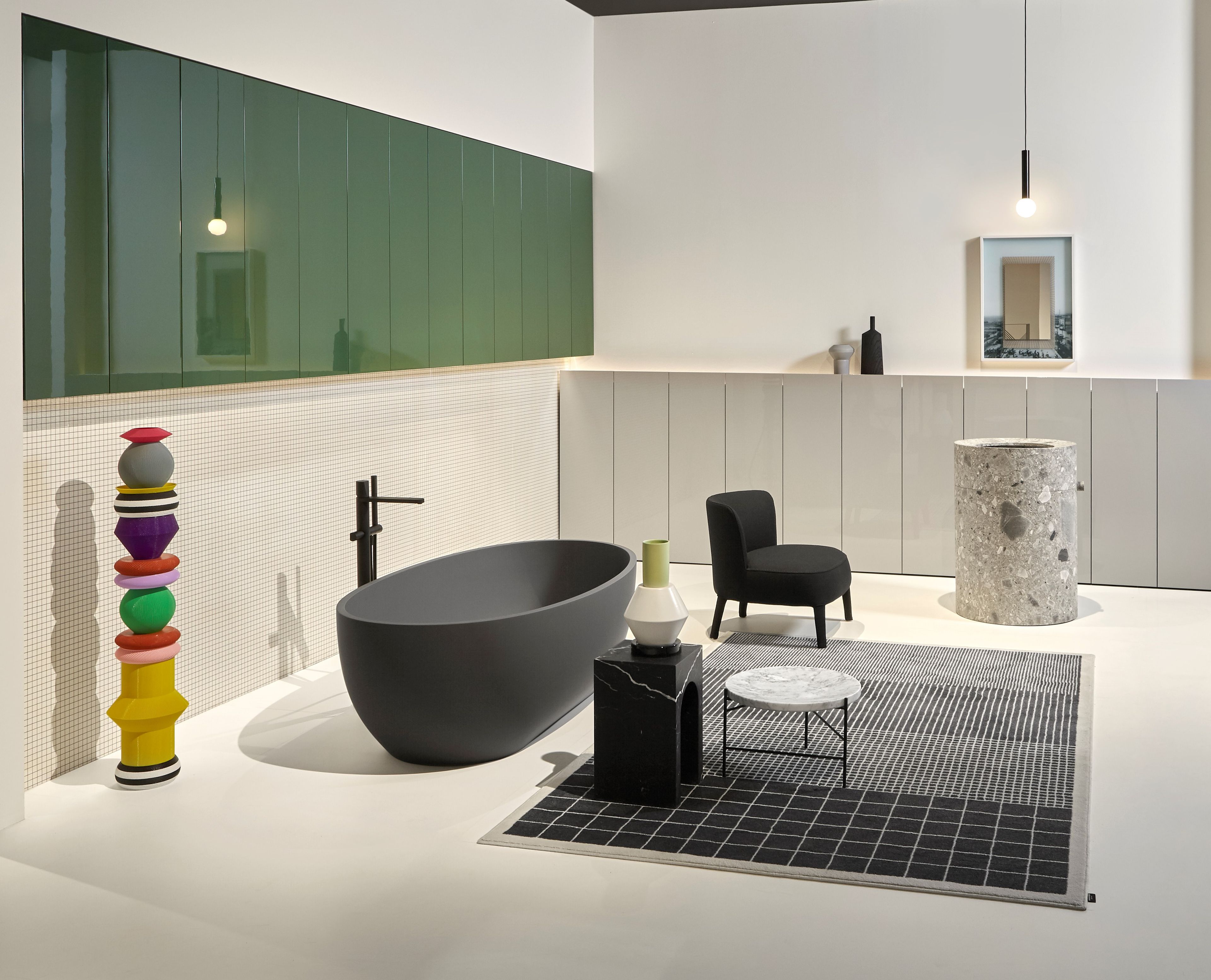 Круглый отдельно стоящий умывальник из натурального камня Antoniolupi жидкая душа ARCH-00026533 - Вид №5