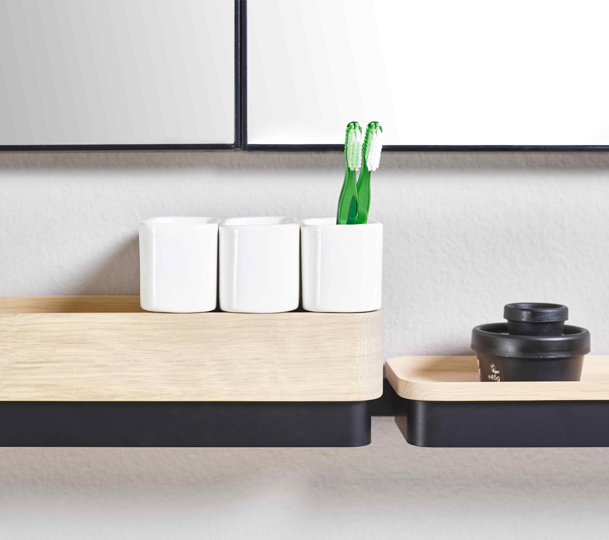 Ex.T ROW 16B Мультифункциональная белая рейка с дубовым подносом EXROW16B/BI  - Вид №5