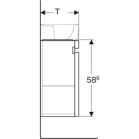 869053000 Шкафчик для раковины Geberit Renova Plan, с одной дверью Geberit  - Вид №4