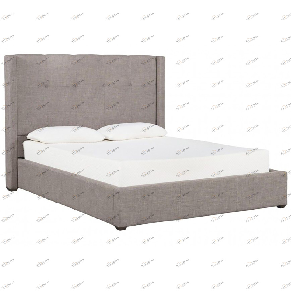 Кровать двуспальная 160х200 серая Lemann ICON DESIGNE ДИЗАЙНЕРСКИЕ 177953 Серый 