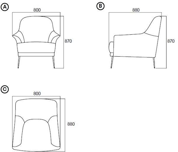 Enza Home Кресло из ткани с подлокотниками Astoria sun-id-1369992 - Вид №8