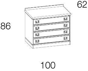Caroti Тумба под умывальник с ящиками Via montenapoleone sun-id-1409649 - Вид №5