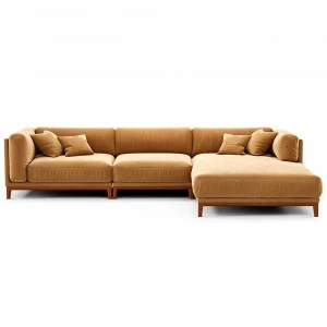 Диван Case трехместный угловой светло-коричневый 195х342 THE IDEA ДИЗАЙНЕРСКИЕ 210533 Коричневый