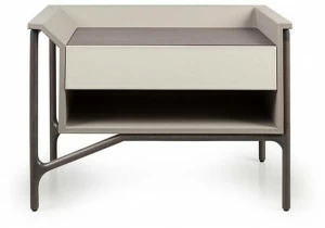 Turri Прямоугольная прикроватная тумбочка из кожи Vine