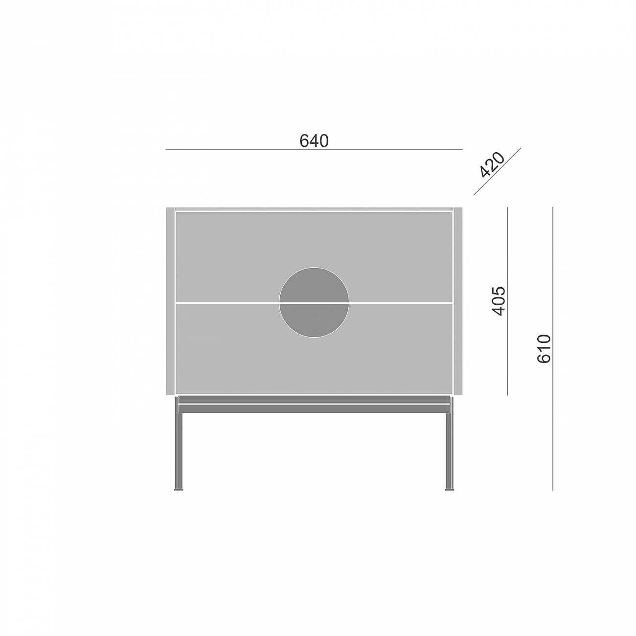 Тумба с двумя ящиками 61х64 см черная Alto BRAGIN DESIGN LIVING 00-3862452 Черный - Вид №2