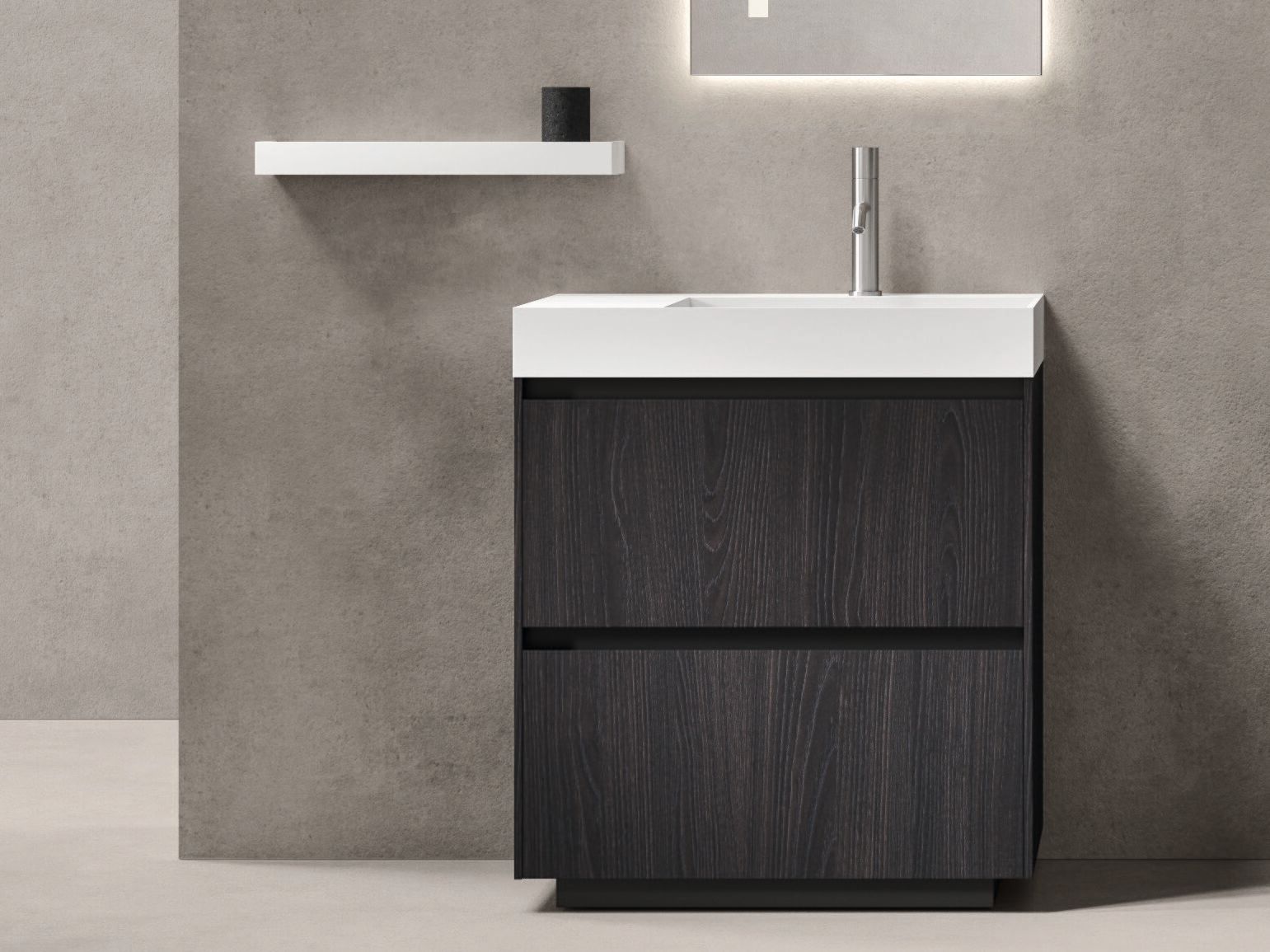 Деревянный и Milltek двойной напольный умывальник со встроенным умывальником Noorth синтез ARCH-00101796 - Вид №2