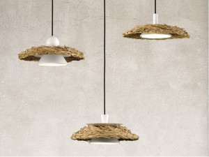 Светодиодный подвесной светильник из растительного волокна