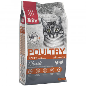 ПР0055578 Корм для кошек Classic домашняя птица сух. 2кг Blitz
