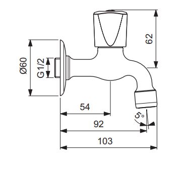 BA158AA Кран без смешивания VIDIMA PRACTIC - Вид №1