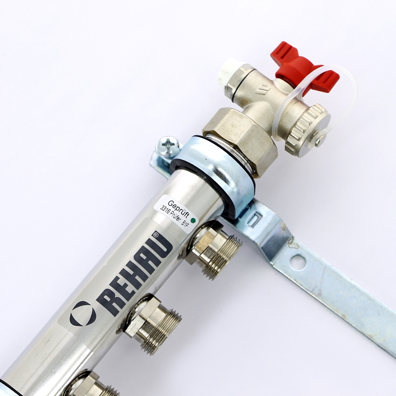 Коллекторная группа из нержавеющей стали с воздухоотводчиком REHAU 1"х3/4" 3 вых HLV 110204 - Вид №3